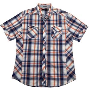 Buckle Black Mens Athletic Fit Plaid Short Sleeve Button Up Shirt XL NWOT